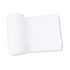 A white, plush rolled-up blanket on a clean white background.