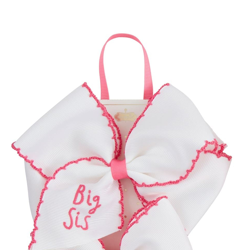 White Big Sis Hair Bow Clip