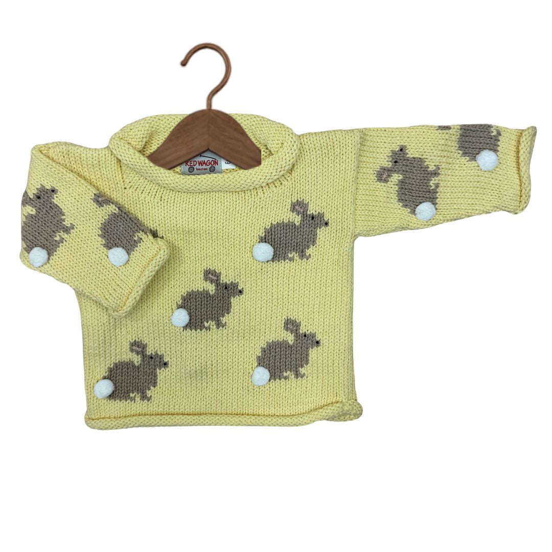 Pull col roulé jaune Bunny