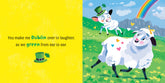 Illustration of two sheep in a field with a rainbow and text about Dublin.