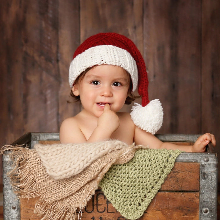 Bonnet de Père Noël en tricot rouge