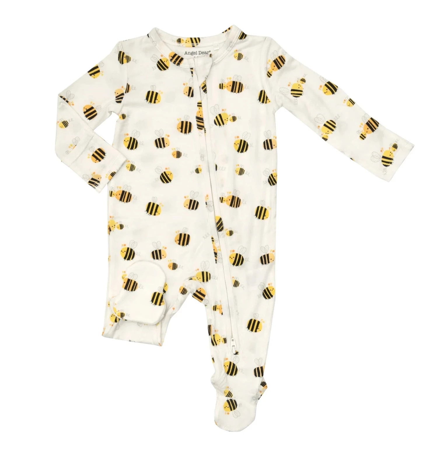 white footie with bees all over