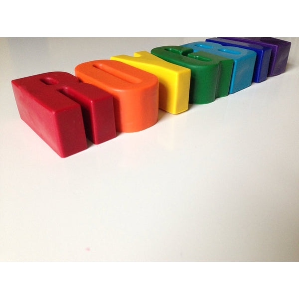 side view of crayons