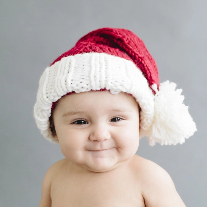 Bonnet de Père Noël en tricot rouge