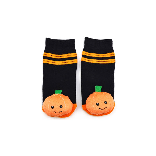 pumpkin rattle socks laid out