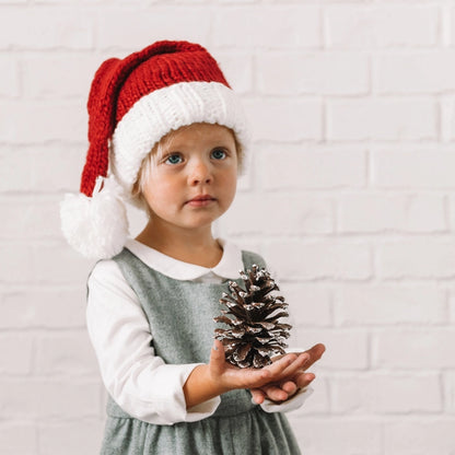 Bonnet de Père Noël en tricot rouge