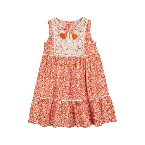 orange crochet dress