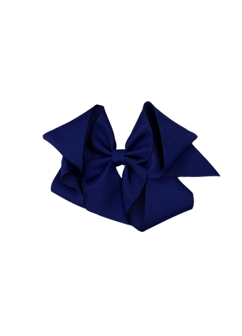navy bow on hair clip