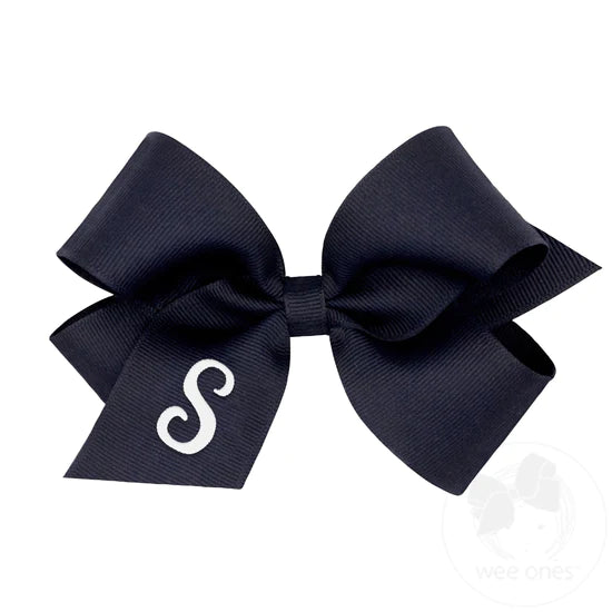 navy bow with letter S