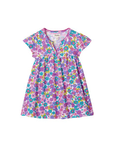 purple retro floral pocket puff dress - Hatley dress