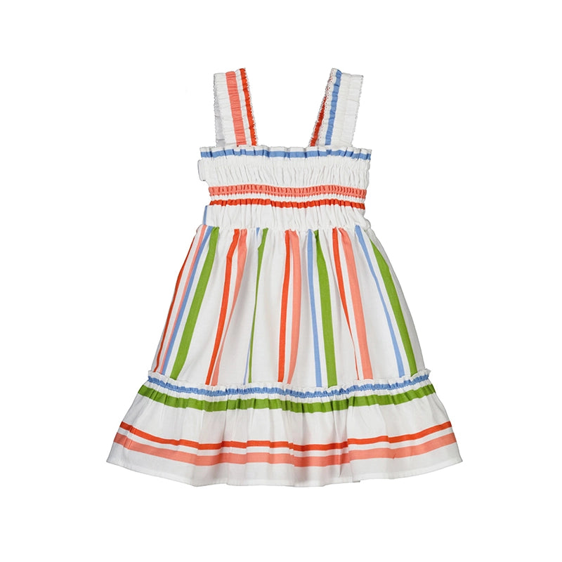 Children s Multi Color Striped Smocked Sleeveless Dress The Red