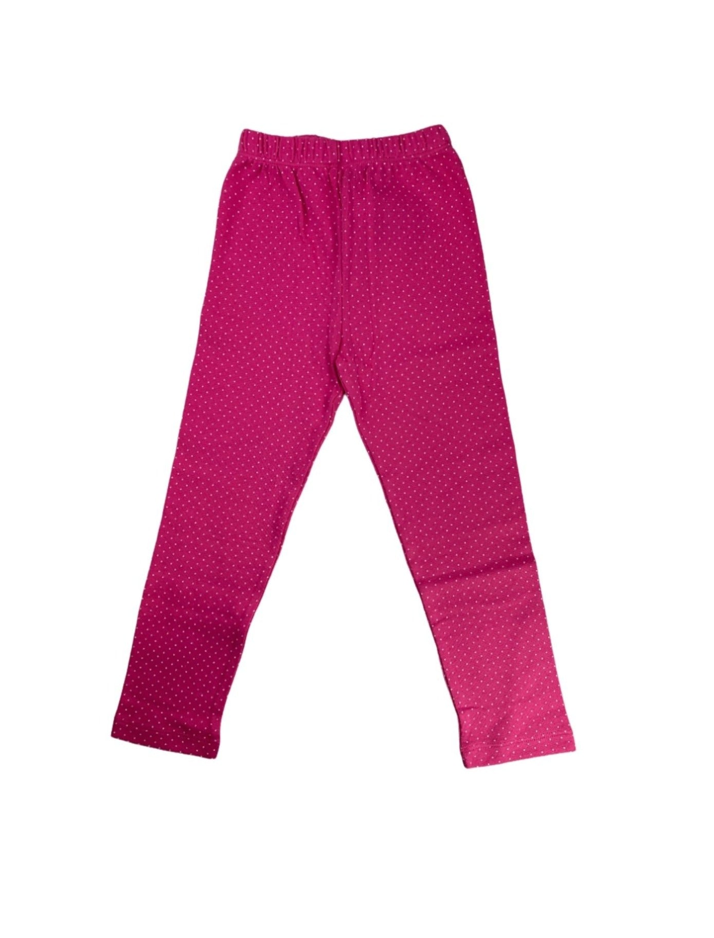 dark pink leggings with white dots all over