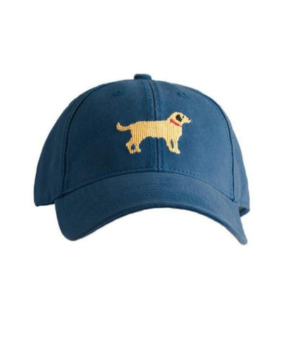 navy hat with yellow lab