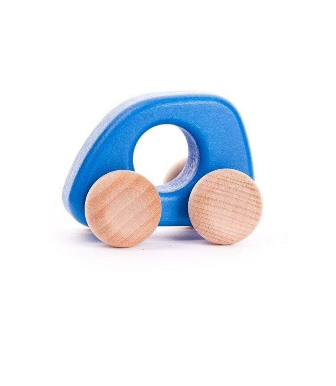 blue wooden toy car