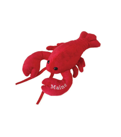 red plush lobster with maine on claw