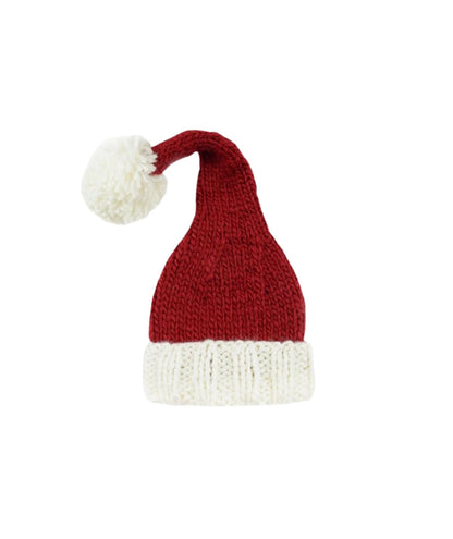 Bonnet de Père Noël en tricot rouge