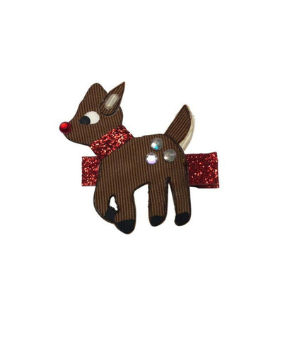 brown reindeer hair clip
