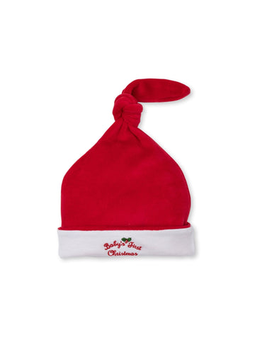 red hat with Baby's First Christmas 