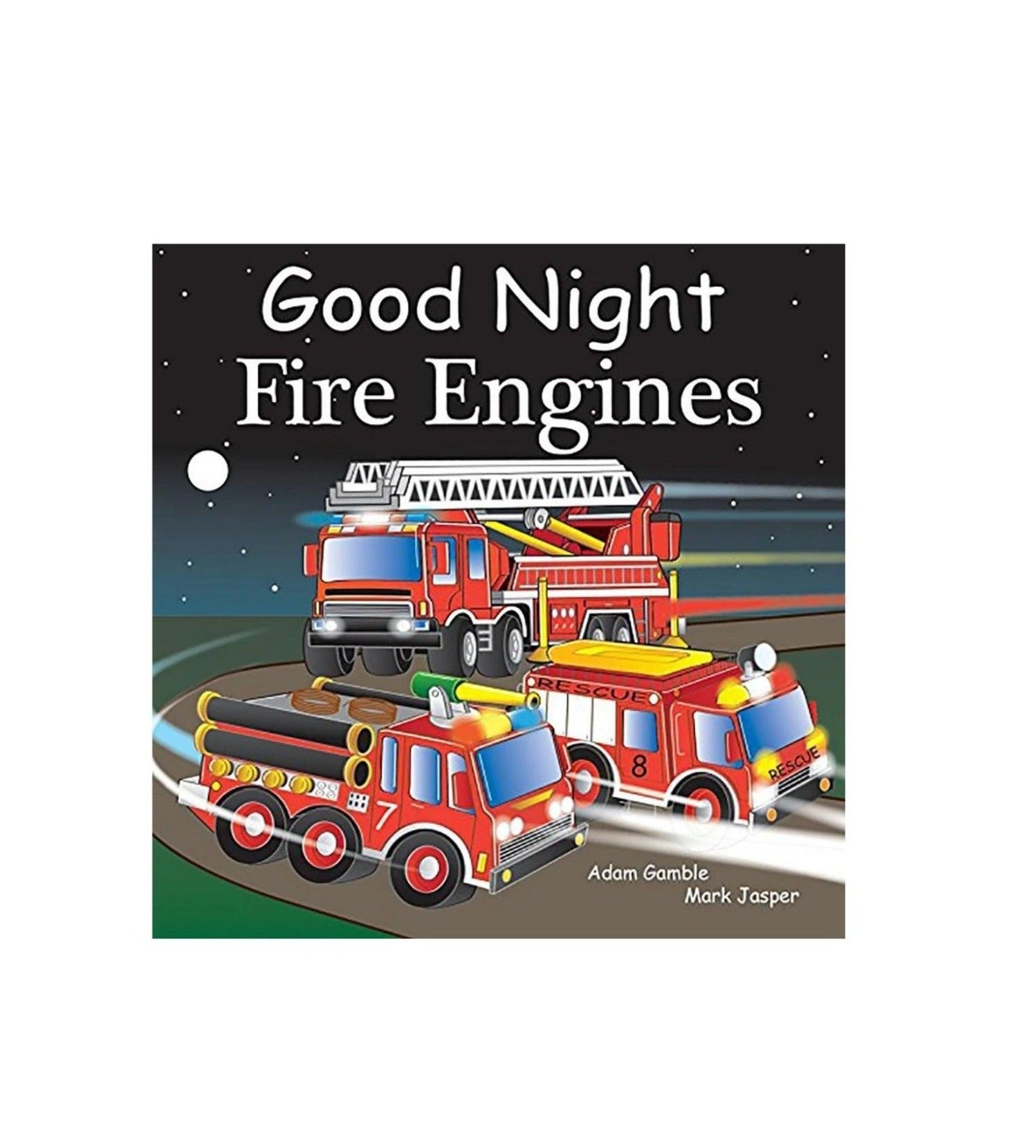 cover with 3 red firetrucks 
