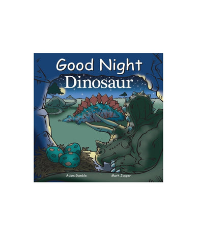 triceratops in a cave with blue dinosaur and green dinosaur outside the cave