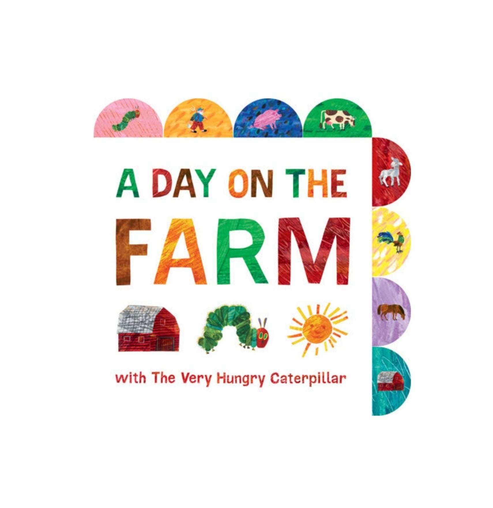 A day on the farm book cover showing all the different colorful tabs - Penguin Random House