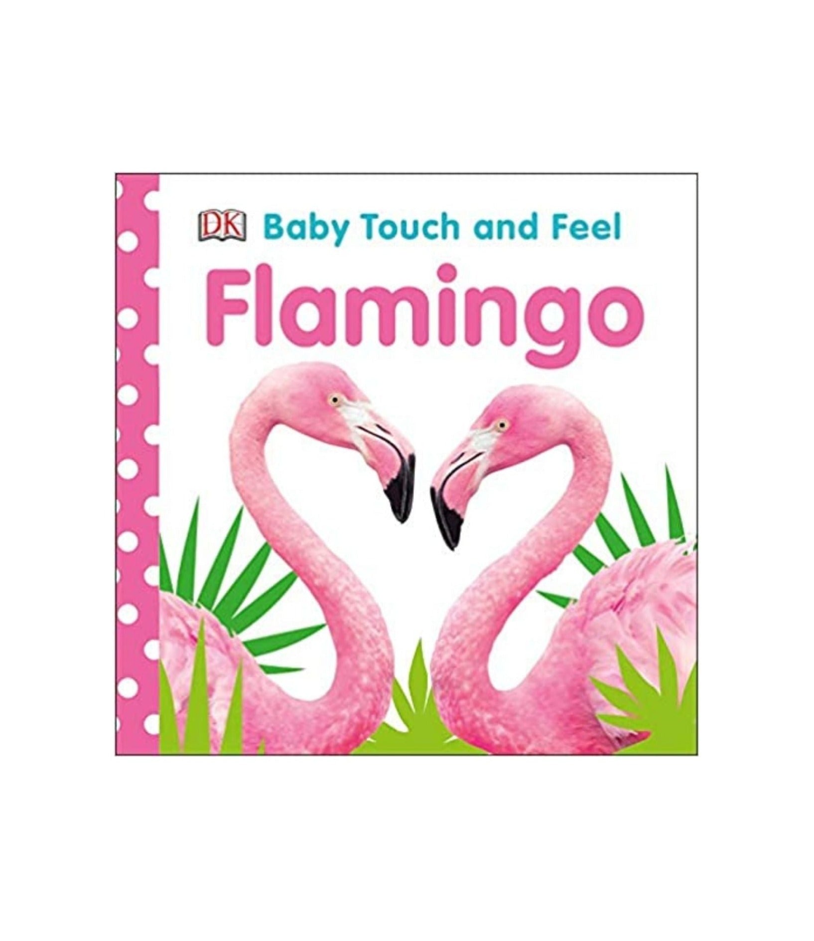 book cover shows 2 pink flamingos