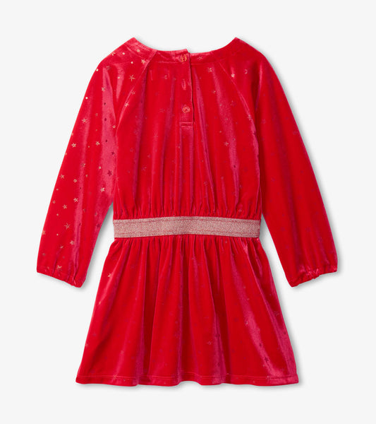 back of red velour dress - Hatley dress