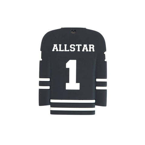 black hockey jersey with Allstar written on back and the number 1