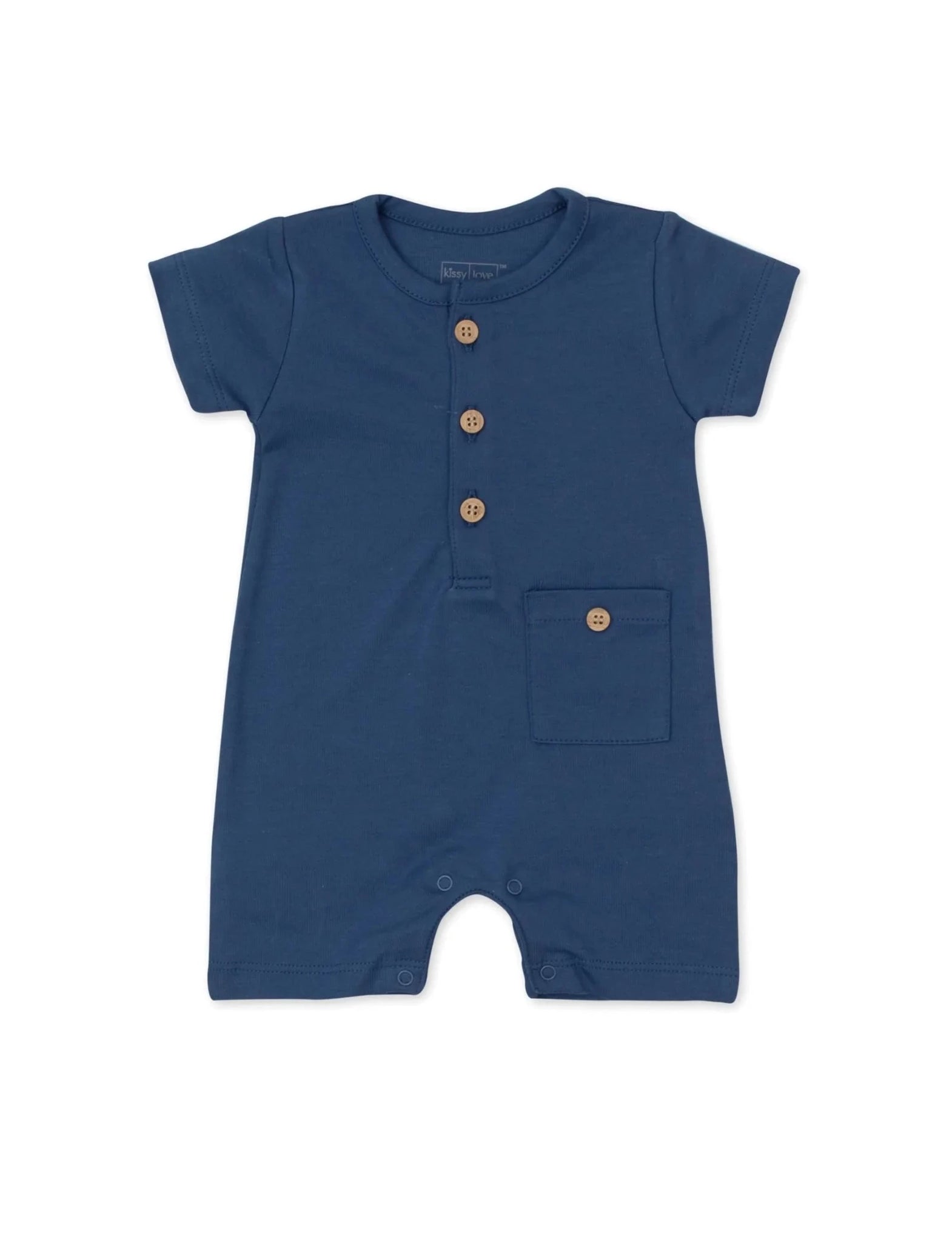 blue playsuit short sleeve