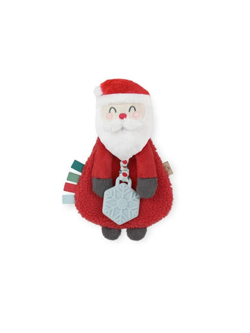 holiday santa plush teether toy