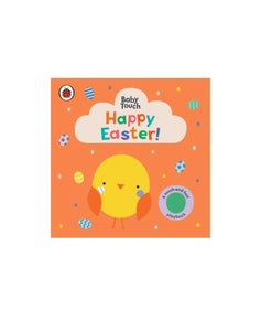 orange book with Happy Easter on cover and yellow chick