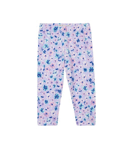 light purple leggings with pink, white and blue flowers all over - Hatley leggings