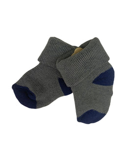 charcoal grey socks with navy on toes and heels