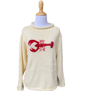 ladies ivory lobster sweater
