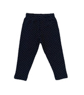 navy leggings with small white dots all over