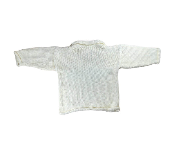 back of ivory roll neck sweater with no graphic