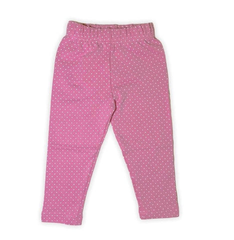 pink leggings with white dots all over