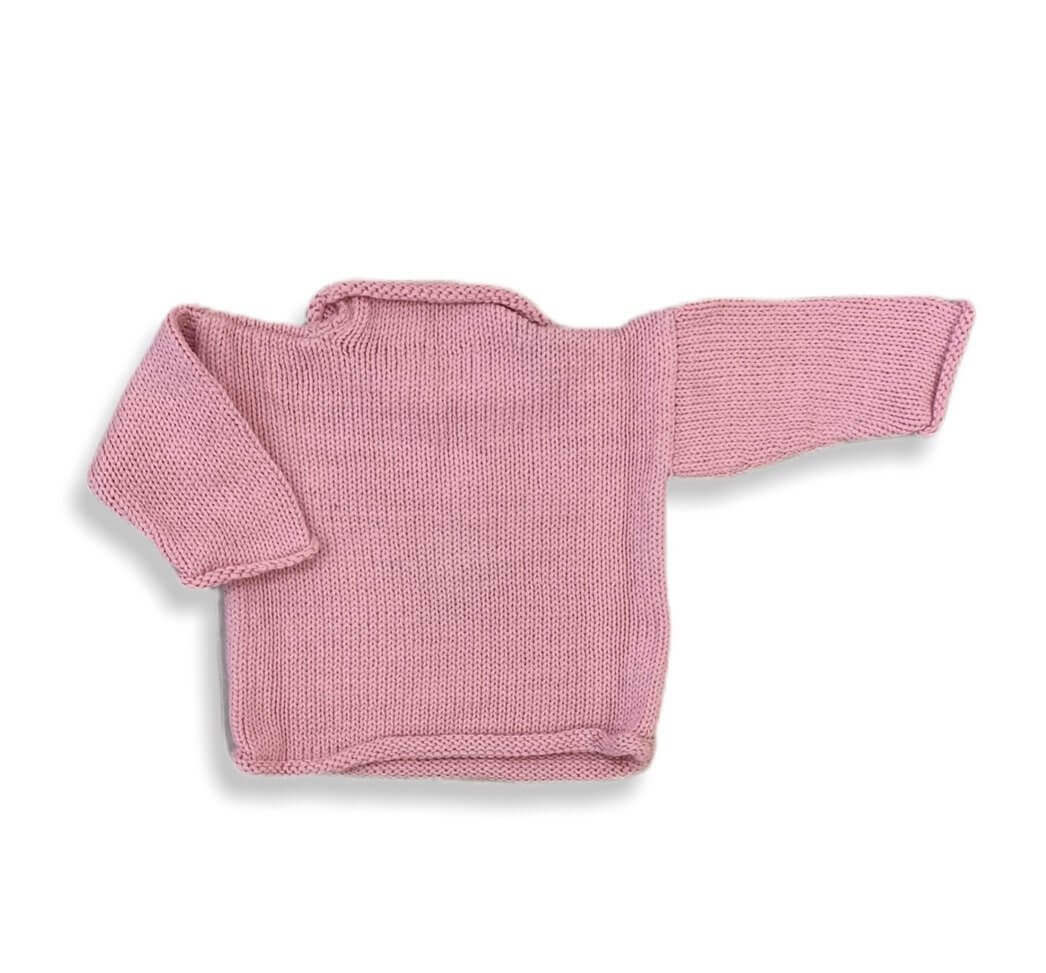 back of pink roll neck sweater no graphic