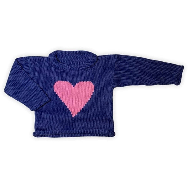 matching Navy Heart Roll Neck Sweater