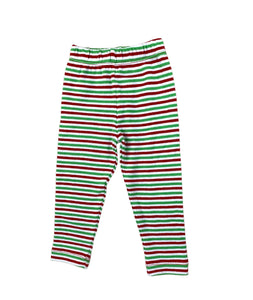 red, green and white striped leggings