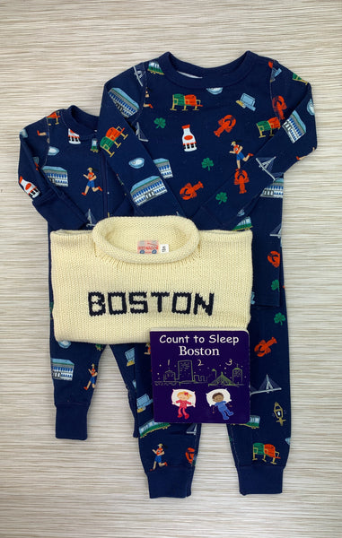 pajamas and boston sweater