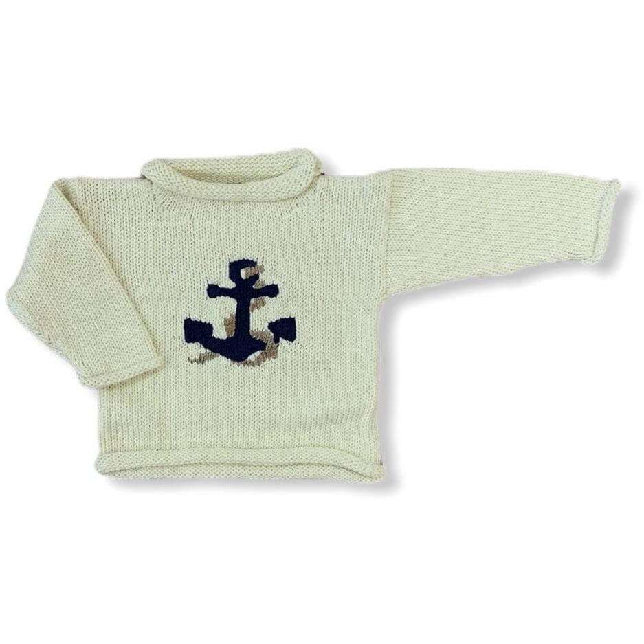 Children's Ivory Fishing Boat Roll Neck Sweater | The Red Wagon 5