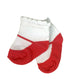 white socks with coral Mary Jane shoe design