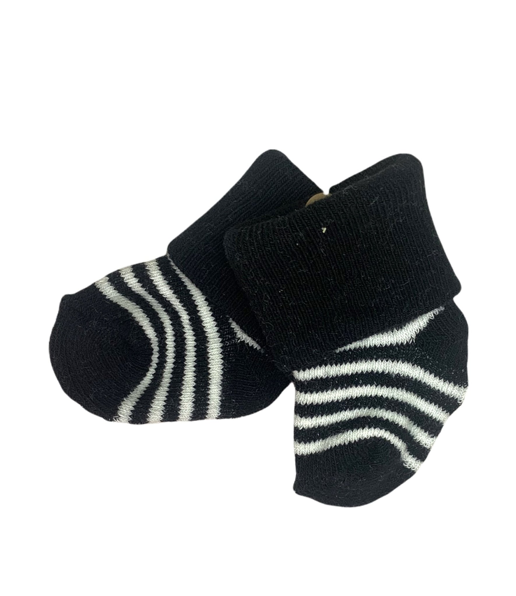 black socks with white stripes