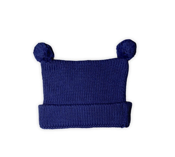 back of Navy Heart Knit Hat no graphic