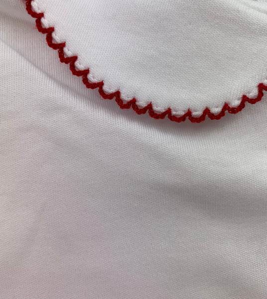 red scalloped trim on collar