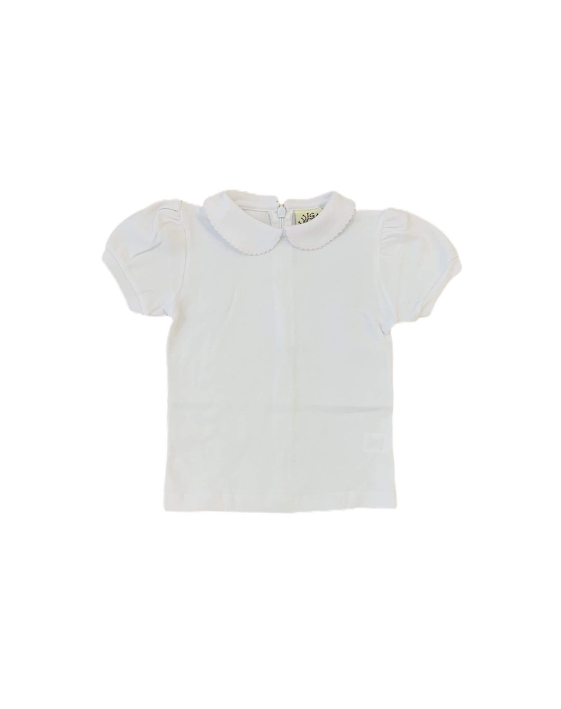 White Girls Peter Pan Top with collar and puffed sleeves