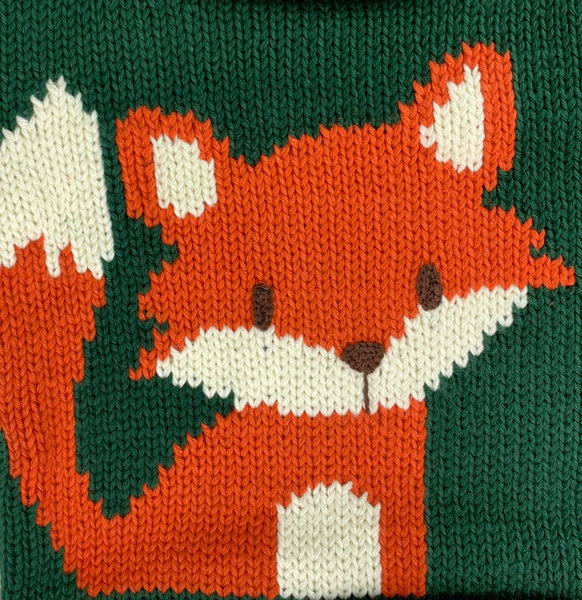 Children s Hunter Green Fox Roll Neck Sweater The Red Wagon