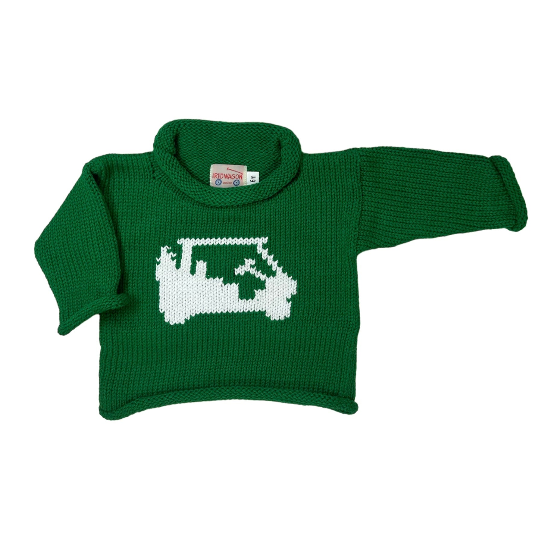 Kelly Green White Golf Cart Roll Neck Sweater