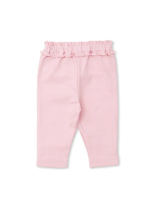light pink leggings with ruffle waist